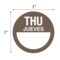 Nevs Dissolvable DaySpots - Thursday/Jueves 1" circle White w/Brown DDOT-THS1W - alternate 2